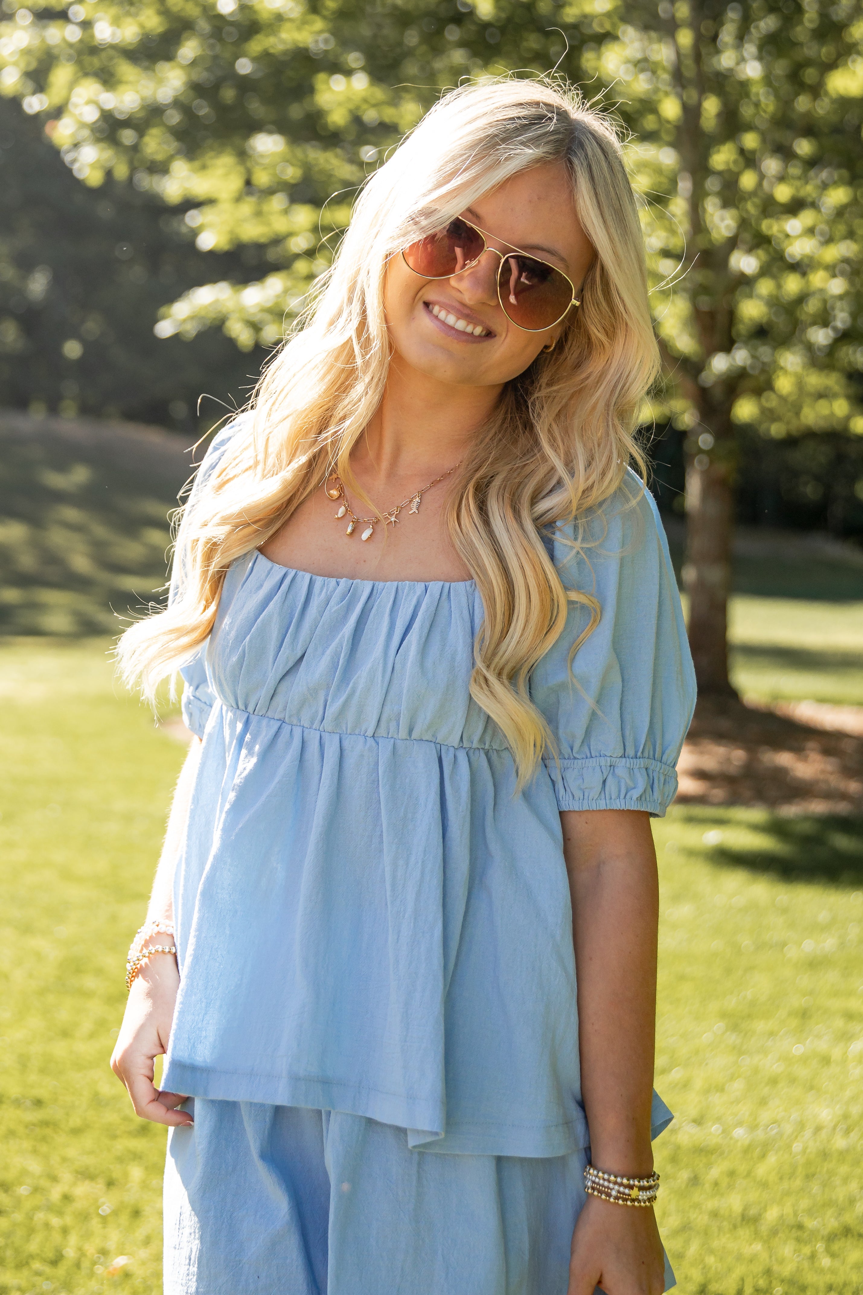 Summer Stroll Peplum Blouse - DU Deal