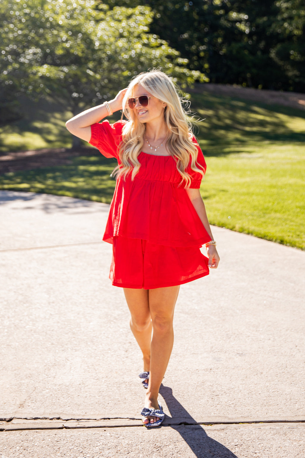 Summer Stroll Peplum Blouse - DU Deal