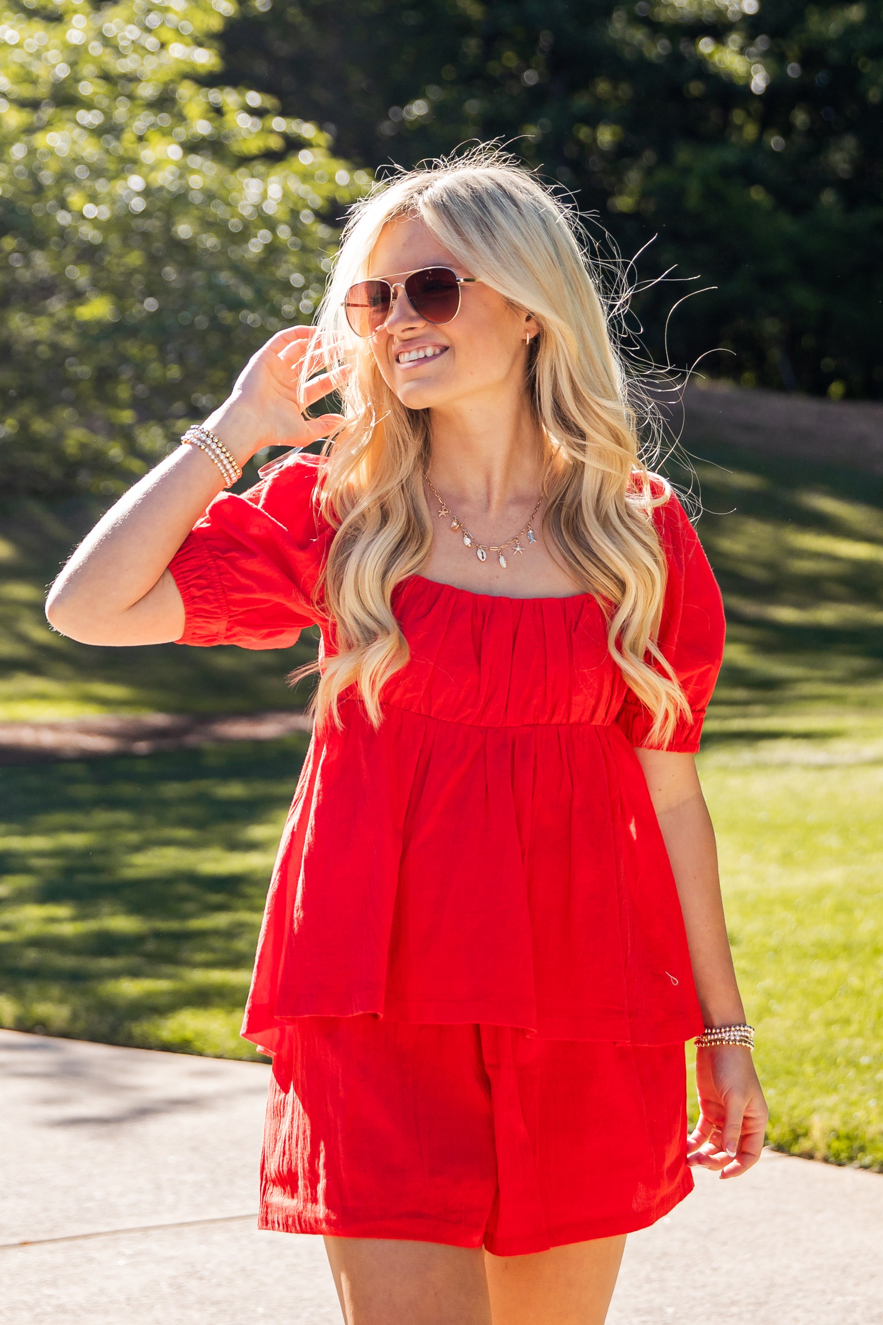 Summer Stroll Peplum Blouse - DU Deal