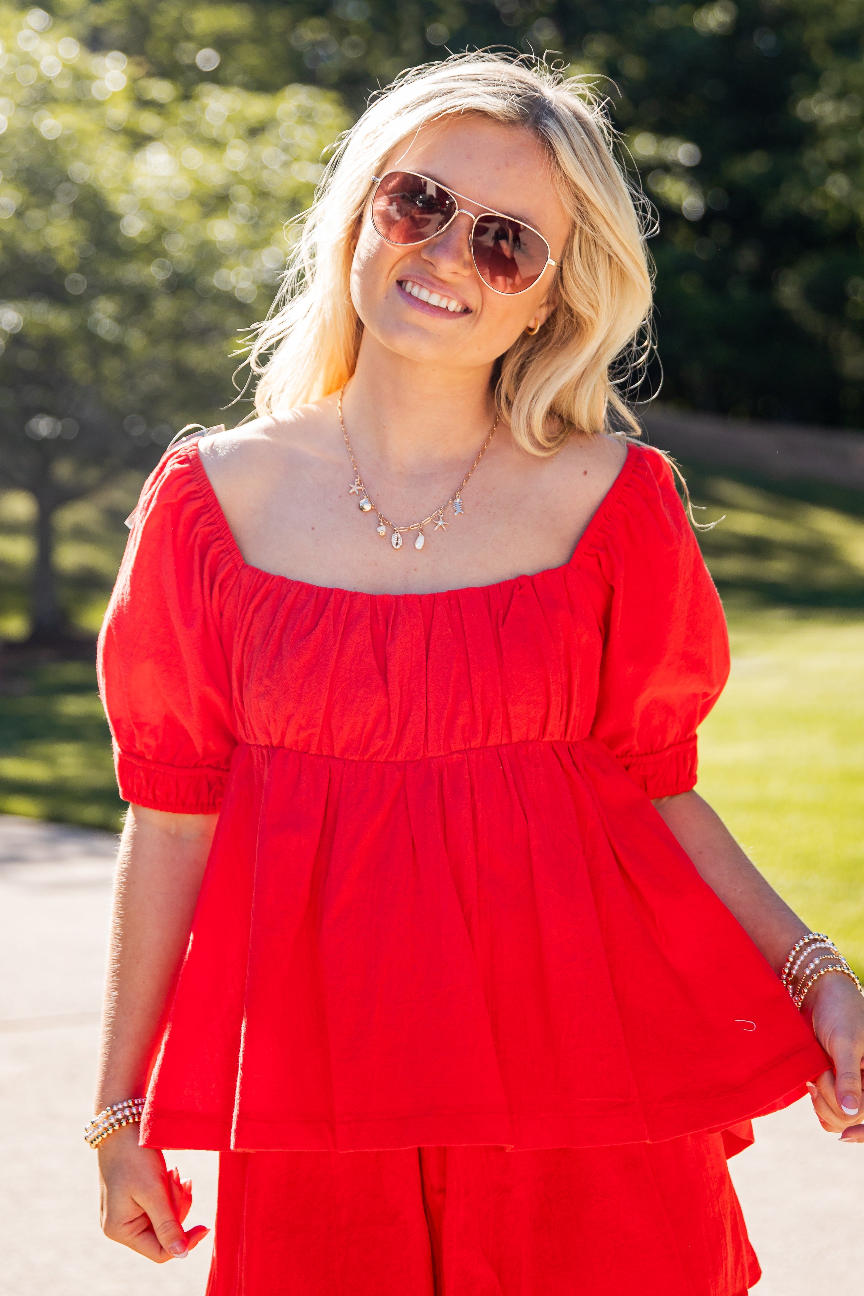 Summer Stroll Peplum Blouse - DU Deal