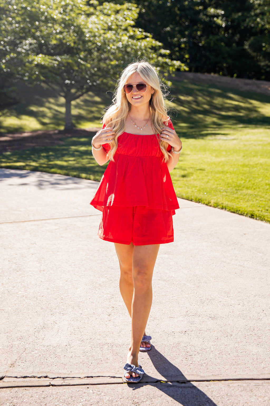 Summer Stroll Peplum Blouse - DU Deal